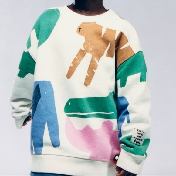 ZARA KIDS LIMITED EDITION ANIMAL SWEATSHIRT - Picture 5 of 5